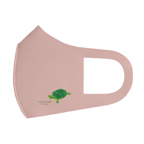 Love Turtle ワンポイントA ピンク フルグラフィックマスク