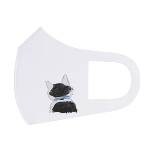 ハチワレ猫さんの後ろ頭 フルグラフィックマスク