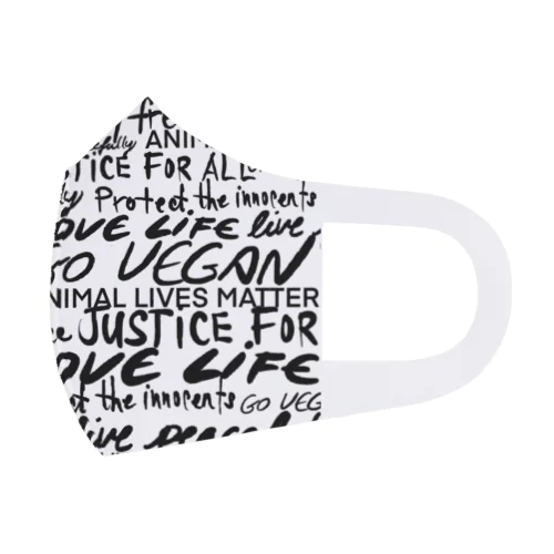 Love life, go vegan フルグラフィックマスク