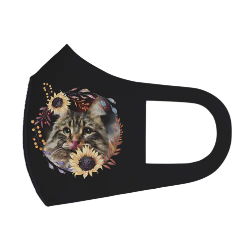 猫とお花のマスク03 フルグラフィックマスク