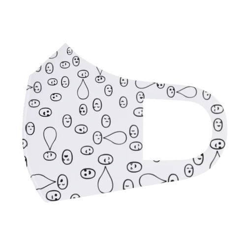 ヒトコトちゃん01_楕円-黒 Face Mask