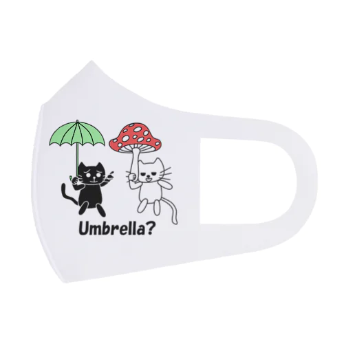 たまとクロと傘? フルグラフィックマスク