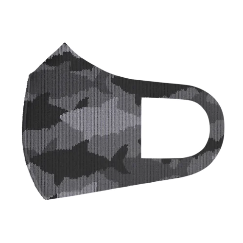 サメ迷彩柄マスク(グレー) Face Mask