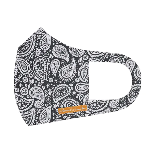 Paisley Black/orange Face Mask