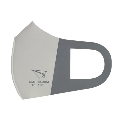 バイカラーワンポイントマスク＿paperplane Face Mask