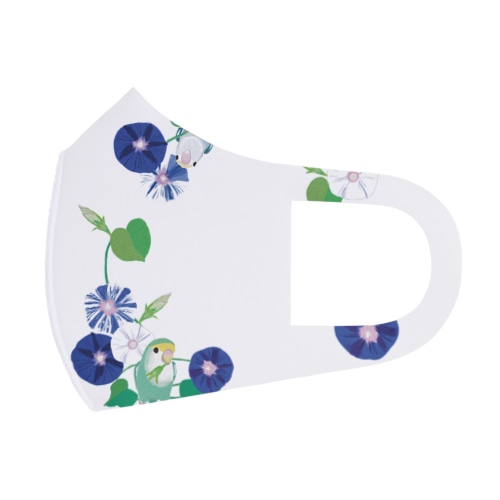 ラブバと朝顔（白地用） Face Mask