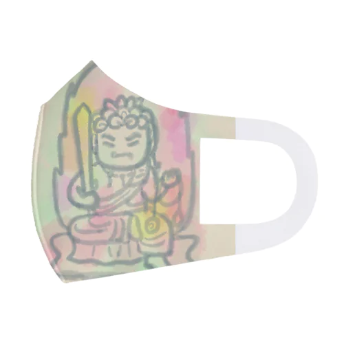 ゆる仏画「不動明王」 Face Mask