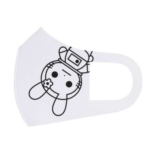 宇宙かわいいうさぎ（線） Face Mask