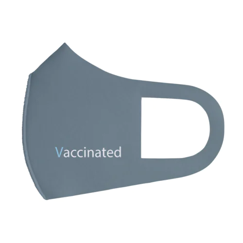Vaccinated マスク　グレー フルグラフィックマスク
