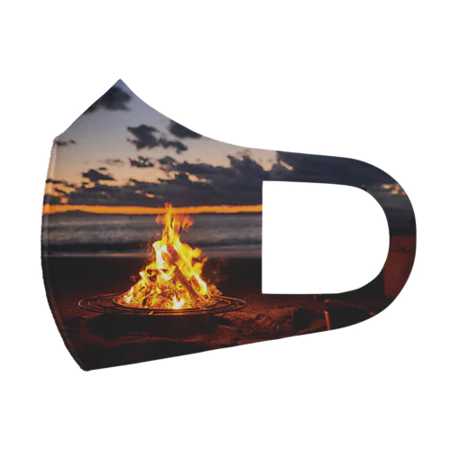 Warm fire and calm sea Face Mask