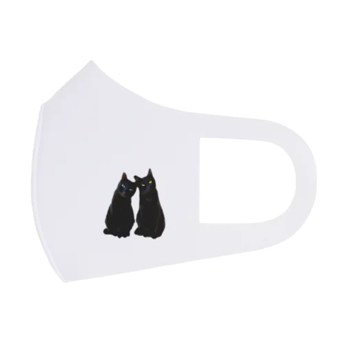 黒猫ブルー✨イエロー フルグラフィックマスク