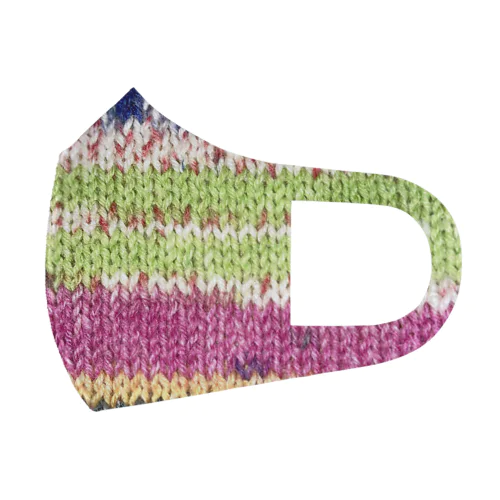 ドイツ製靴下毛糸のメリヤス編み フルグラフィックマスク