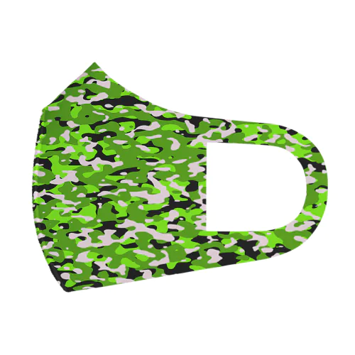 CasualCamo LimeGreen カジュアル迷彩 黄緑色 Face Mask