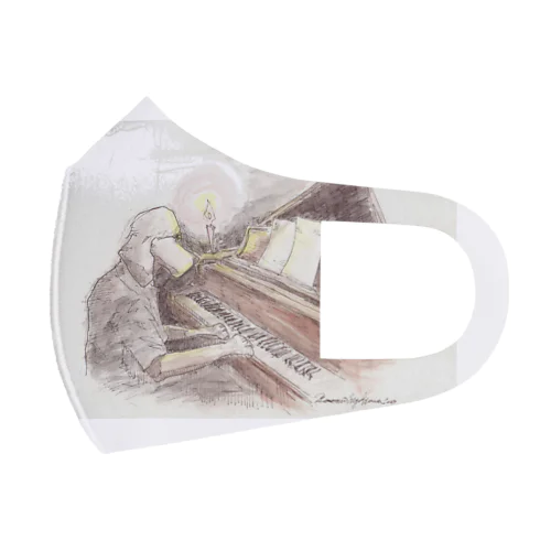 Piano Sketch犬 フルグラフィックマスク