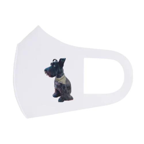 おすわりKURO シュナウザー 黒い犬 dog クロ フルグラフィックマスク