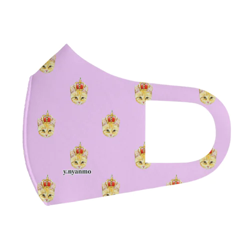 茶トラ　猫マスク　ピンク フルグラフィックマスク