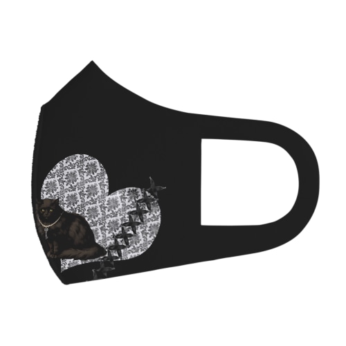Keep Calm and Goth On♱『秘密の鍵を握る猫』♱黒ロリ ゴスロリ ゴシック 黒猫 Face Mask