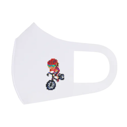 ロードバイクマン（レッド） Face Mask