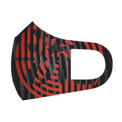 流波紋ブラック フルグラフィックマスク
