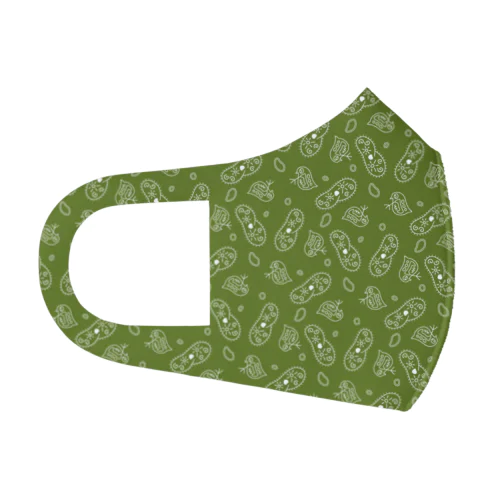 微生物パターン緑_アイテムいろいろ Face Mask