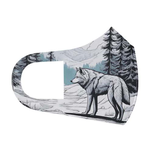 雪と狼 フルグラフィックマスク