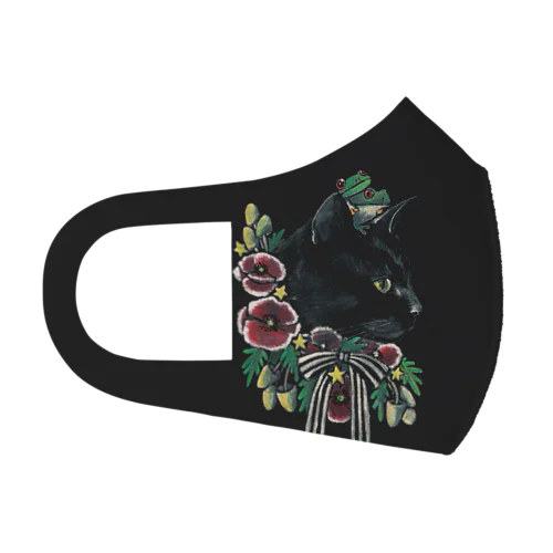 黒猫マスクL Face Mask