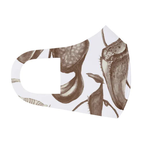uovo 食虫植物がら　（モノクロ） フルグラフィックマスク