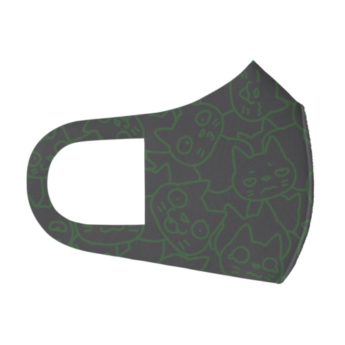 いっぱいねこ緑 Face Mask