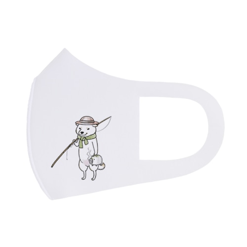 釣り柴（白柴） Face Mask