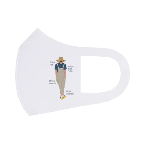 麦わらの青年にアイテムロゴをそえて Face Mask