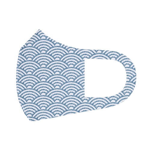 定時退社マスク（和柄・青海波） Face Mask