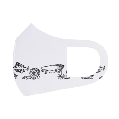 長く並ぶ古代生物 Face Mask