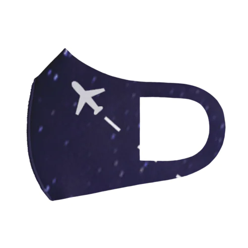 jet stream GALAXY 夜の飛行機星空 フルグラフィックマスク