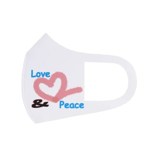 LOVE＆PEACE一文字ロゴ フルグラフィックマスク