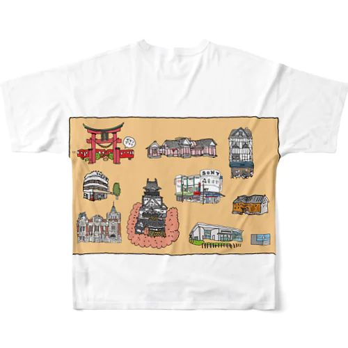 ぶらり岡崎2 フルグラフィックTシャツ