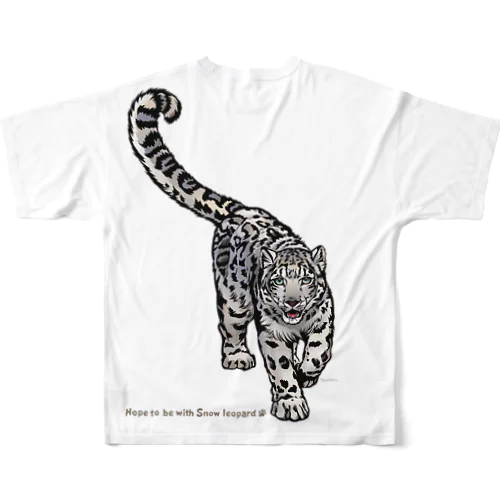 ユキヒョウ！Snow leopard フルグラフィックTシャツ