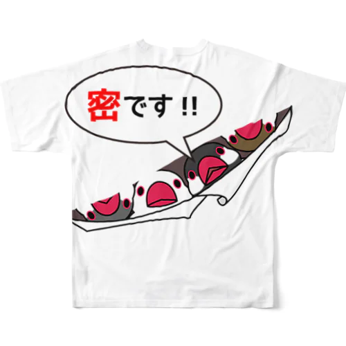 密です！フィンチさん【まめるりはことり】 All-Over Print T-Shirt