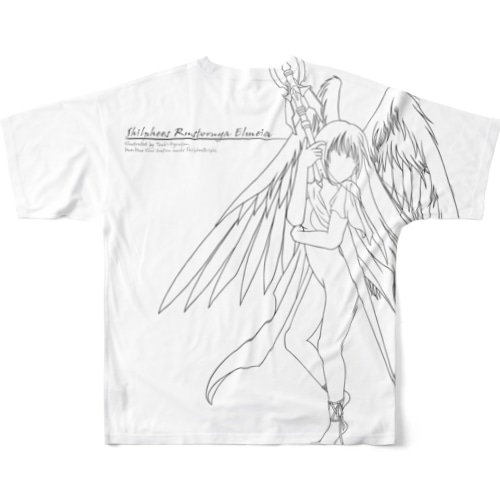 シルフィース（つばさ,白,背面のみ） All-Over Print T-Shirt