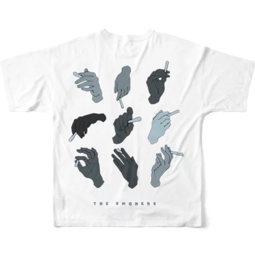 THE SMOKER ver. blue gray フルグラフィックTシャツ