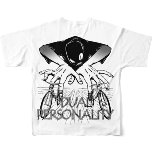 "DUAL PERSONALITY"(B&W) #2 フルグラフィックTシャツ
