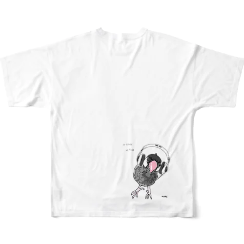 文鳥 music フルグラフィックTシャツ