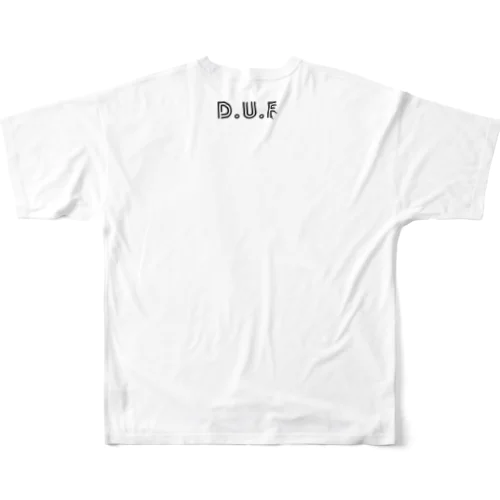 DUFロゴ フルグラフィックTシャツ