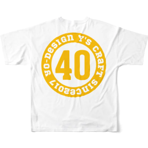40ロゴ(イエロー) フルグラフィックTシャツ