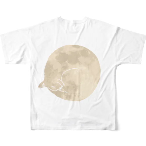 満月猫_背面 All-Over Print T-Shirt