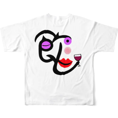ワインを飲もう！ フルグラフィックTシャツ