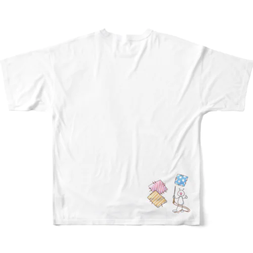 パッチワークうちうじんくん フルグラフィックTシャツ