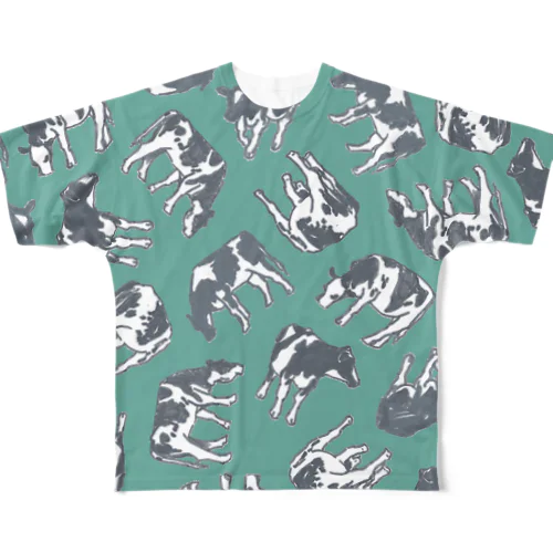 育成牛（緑） All-Over Print T-Shirt