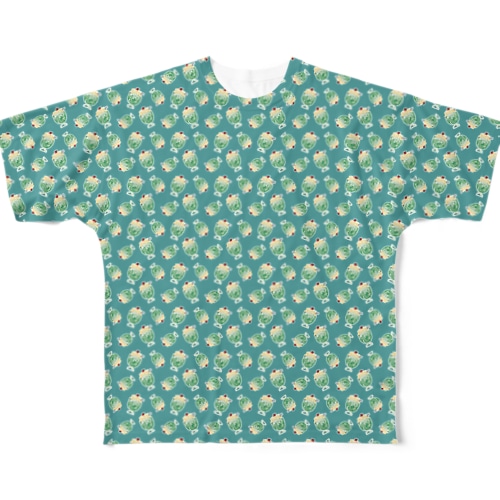 ドット風メロンクリームソーダパターン All-Over Print T-Shirt