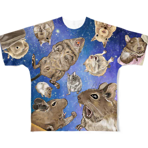 宇宙デグー All-Over Print T-Shirt