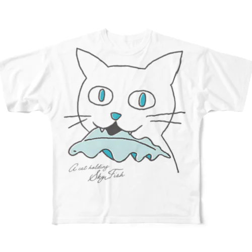 スカイフィッシュくわえたドラ猫追っかけて(280km/h) All-Over Print T-Shirt